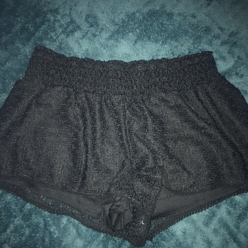 Black lace shorts